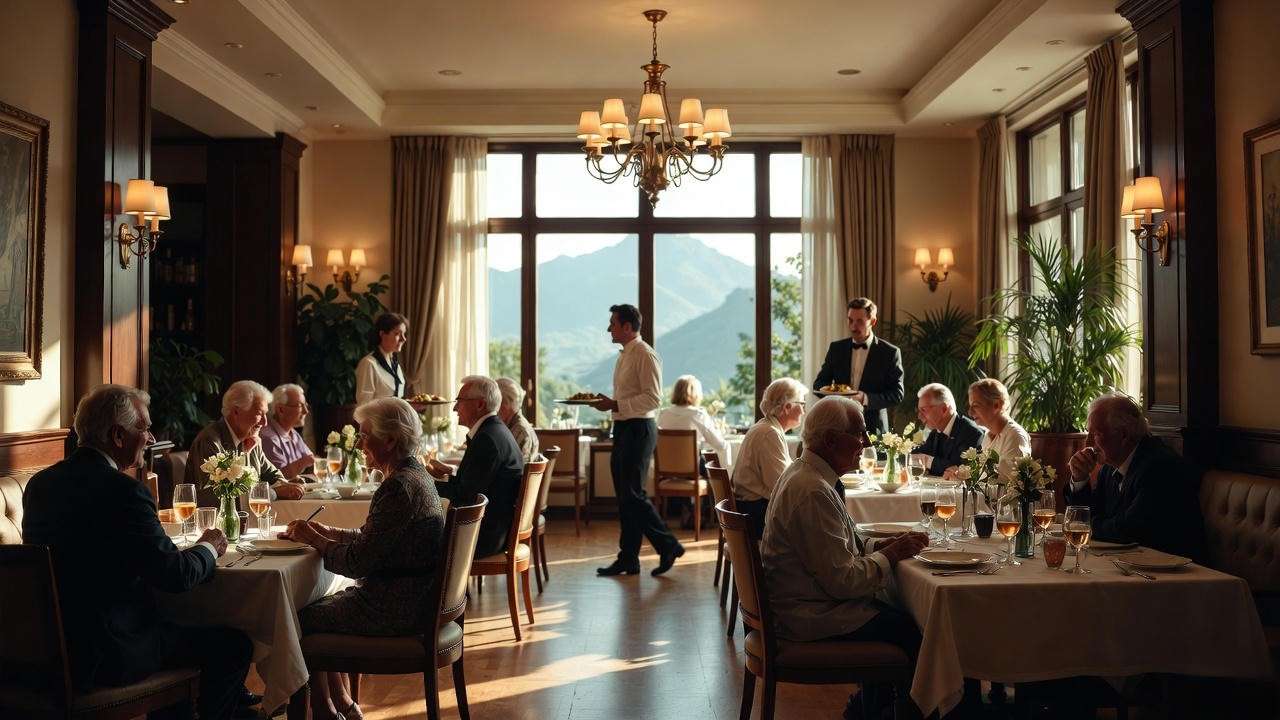 Mountain View Dining Room at Julian Woods Retirement Community – chef-prepared all-inclusive senior dining