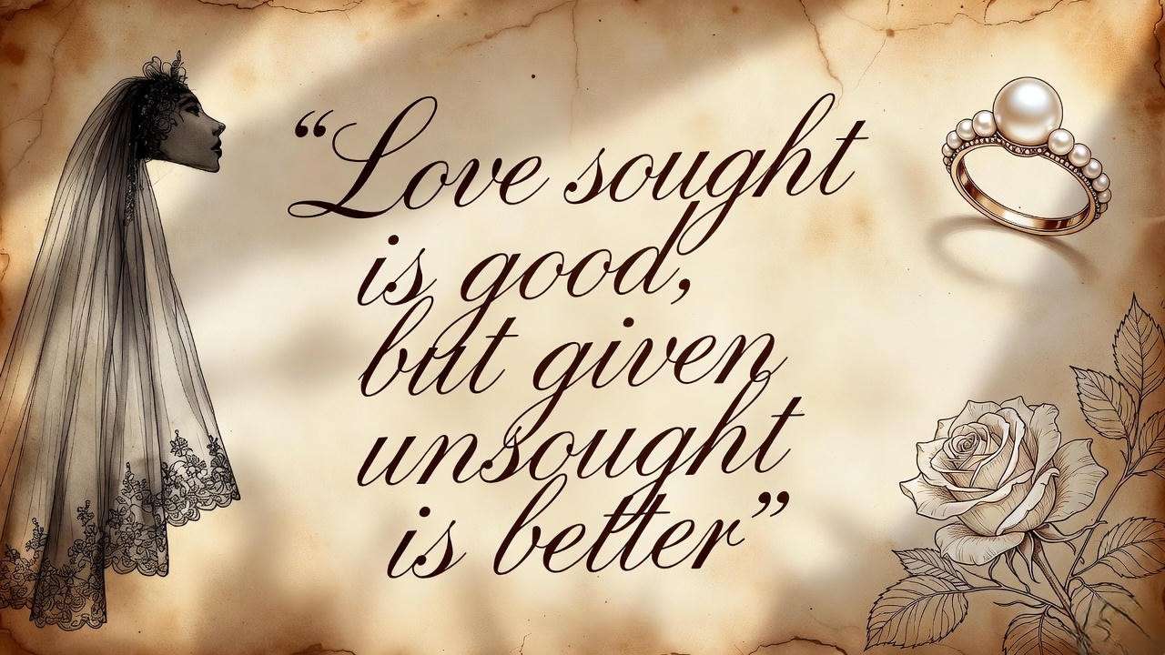 Olivia’s iconic quote on love – Twelfth Night calligraphy illustration