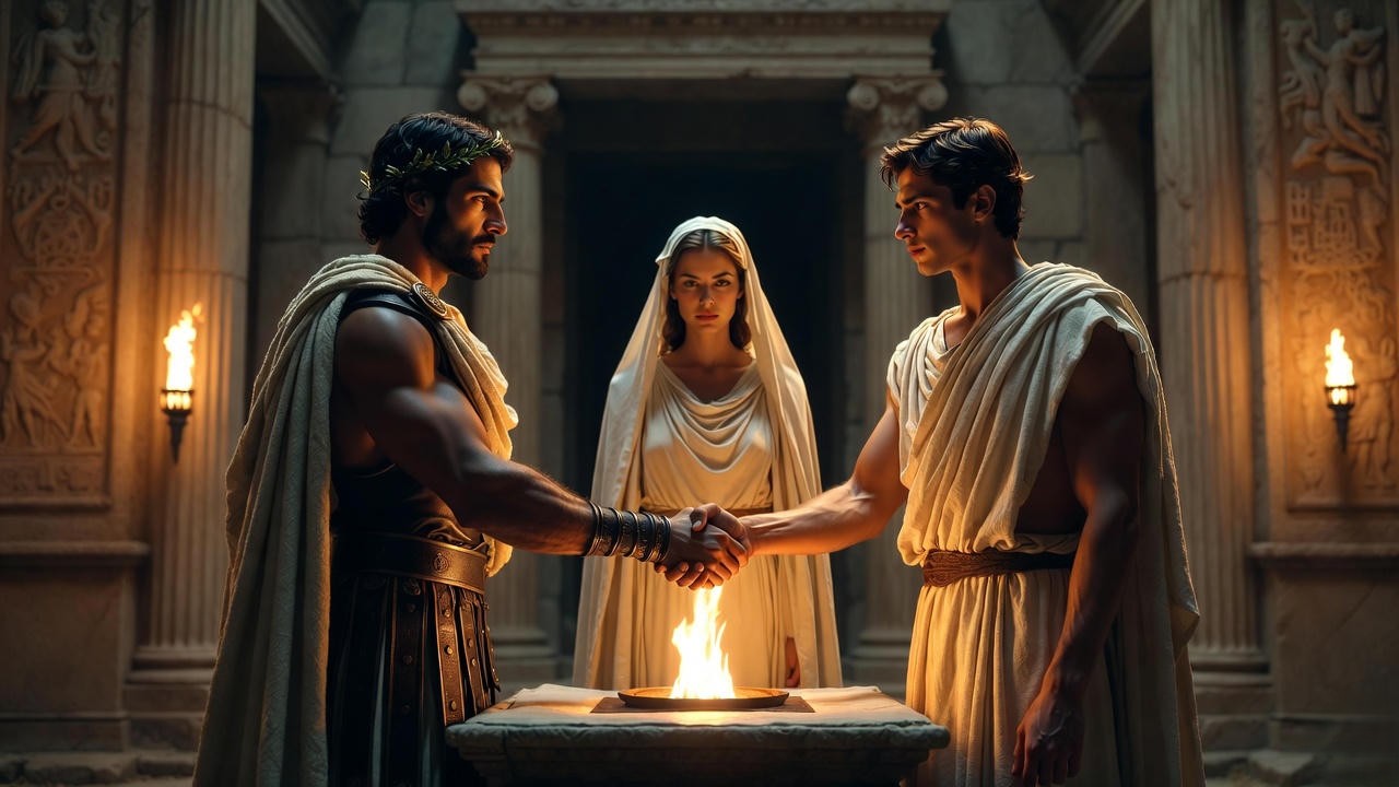 Octavia’s political marriage to Mark Antony sealed by Octavian in Shakespeare’s Antony and Cleopatra