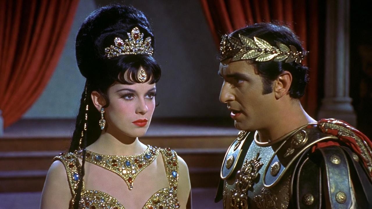 Elizabeth Taylor and Richard Burton in 1963 Antony and Cleopatra film adaptation