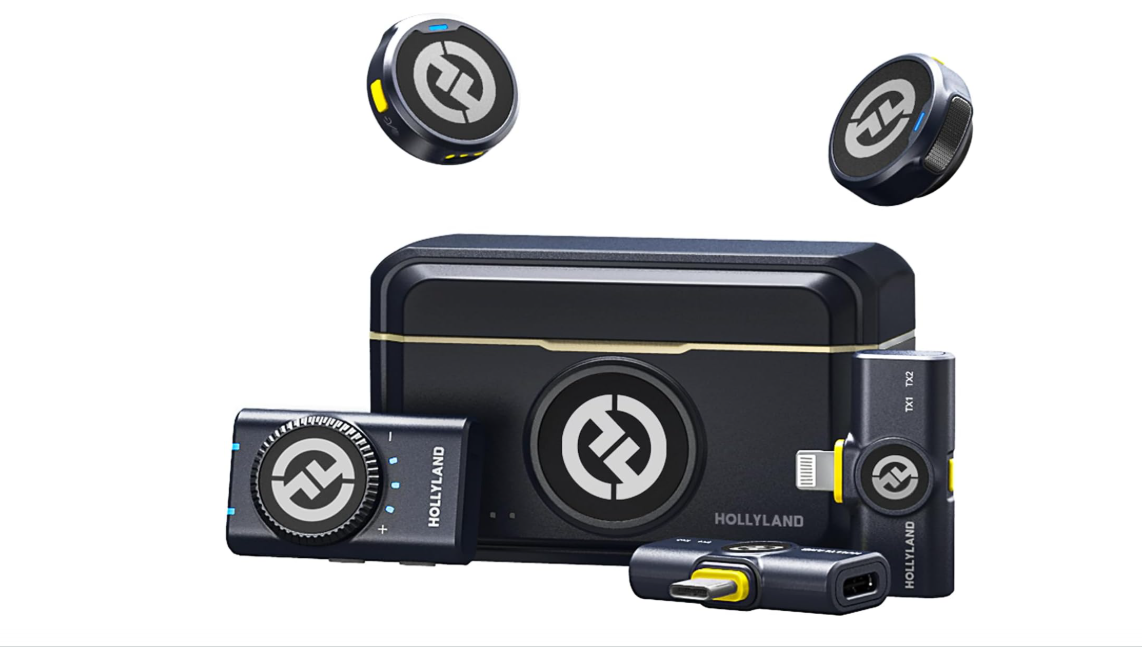 Hollyland Lark M2 Wireless Microphone for iPhone/Camera/Android/PC, 48kHz/24-bit High Fidelity Audio, 300m Range, Noise Cancelling, 40h Use, YouTube, Vlog,...
