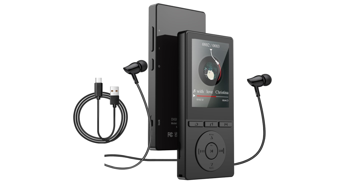 64GB MP3 Player with Bluetooth 5.3, Music Player with HiFi Sound for Sports Runners, 2.4" Screen MP3 Player Built in HD Speaker Voice Recorder FM Radio...
