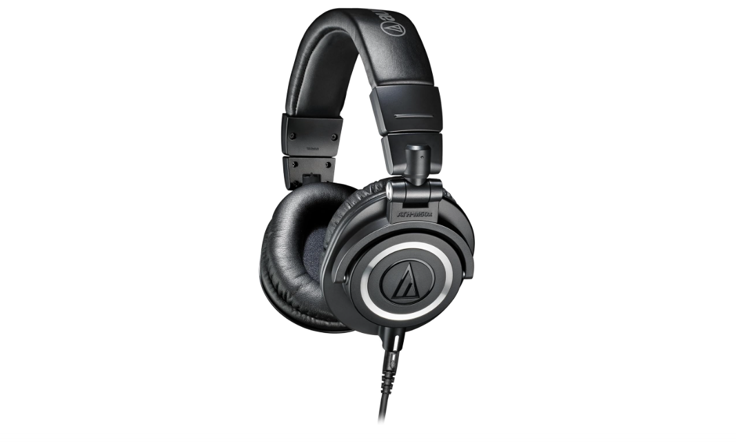 Audio-Technica ATH-M50X Professional Studio Monitor Headphones, Black, Professional Grade, Critically Acclaimed, with Detachable Cable 