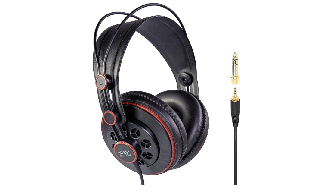 Superlux HD681 Semi-Open Studio Headphones, Wired Over-Ear with 50mm Neodymium Drivers, Single-Sided Cable, 10-30,000Hz, for Monitoring, Recording, Mixing,... 
