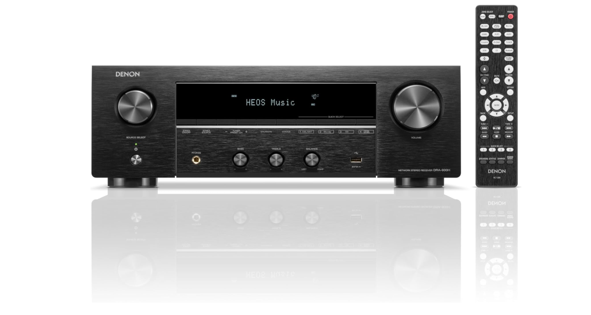 Denon Receiver DRA-900H - 2-Channel Stereo Receivers for Home - 100W/Ch. Hi-Fi Amplification, Built-in HEOS, HDCP 2.3 Processing with ARC/eARC Support,...
