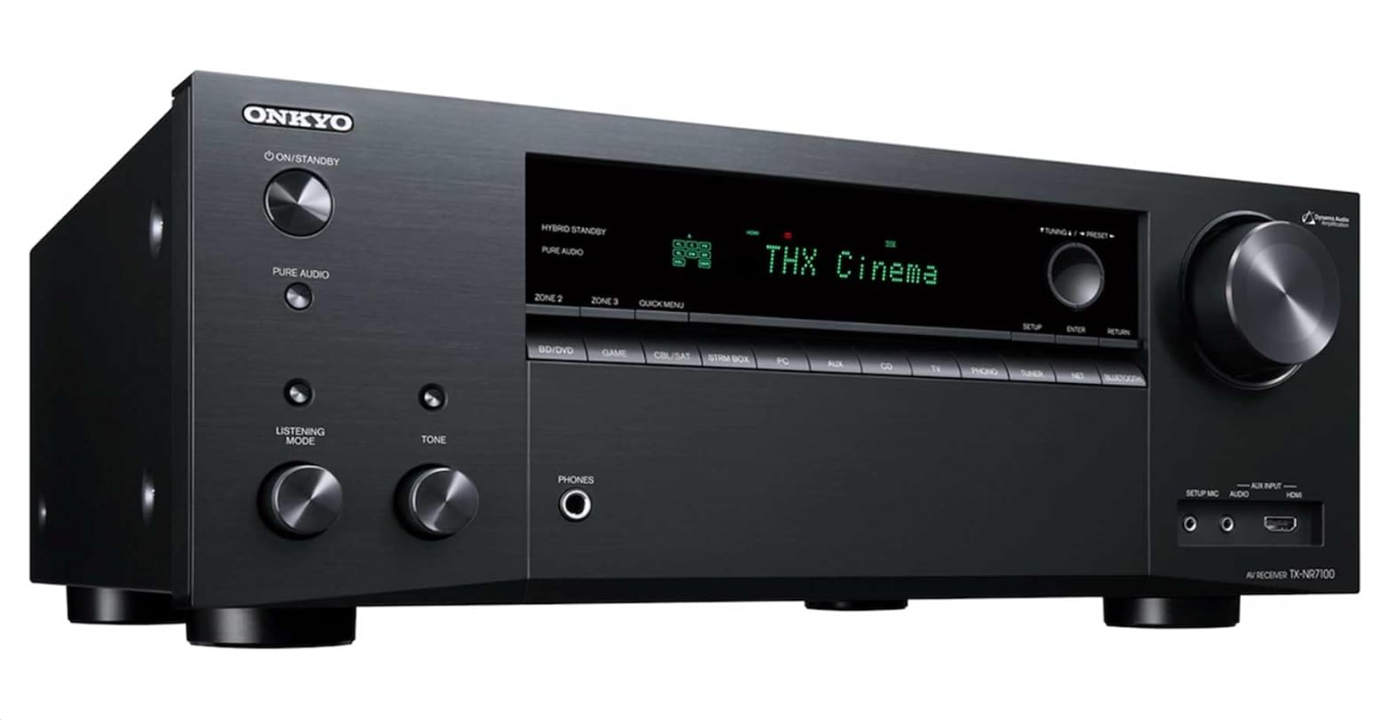 Onkyo TX-NR7100 9.2-Channel AV Receiver - 100 Watts Per Channel, Dirac Live Out of Box, Works with Sonos Certified, THX Certified and More
