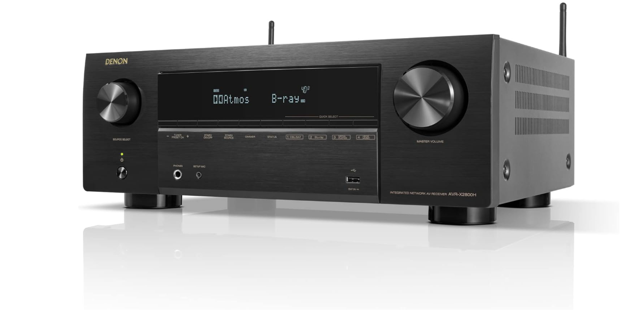 Denon AVR-X2800H 7.2 Ch Stereo Receiver - 8K UHD Home Theater AVR (95W X 7), Wireless Streaming via Built-in HEOS, Wi-Fi, Dolby Atmos, DTS Neural:X &...
