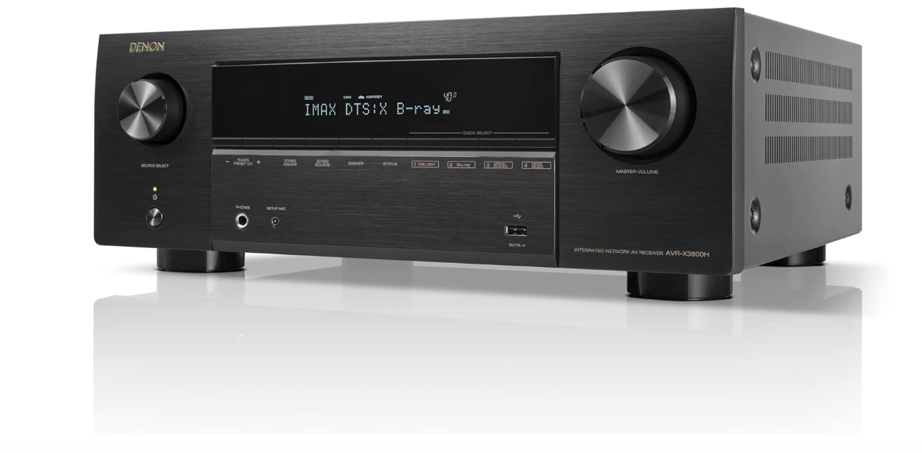 Denon AVR-X3800H 9.4-Ch 8K UHD AVR Home Theater Stereo Receiver, (105W X 9) Built-in Bluetooth Wi-Fi & HEOS Multi-Room Streaming Dolby Atmos DTS:X IMAX...
