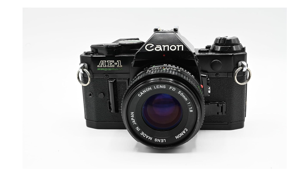 Canon AE-1 Program 35mm SLR Camera with 50mm 1:1.8 Lens (Black) (Renewed)