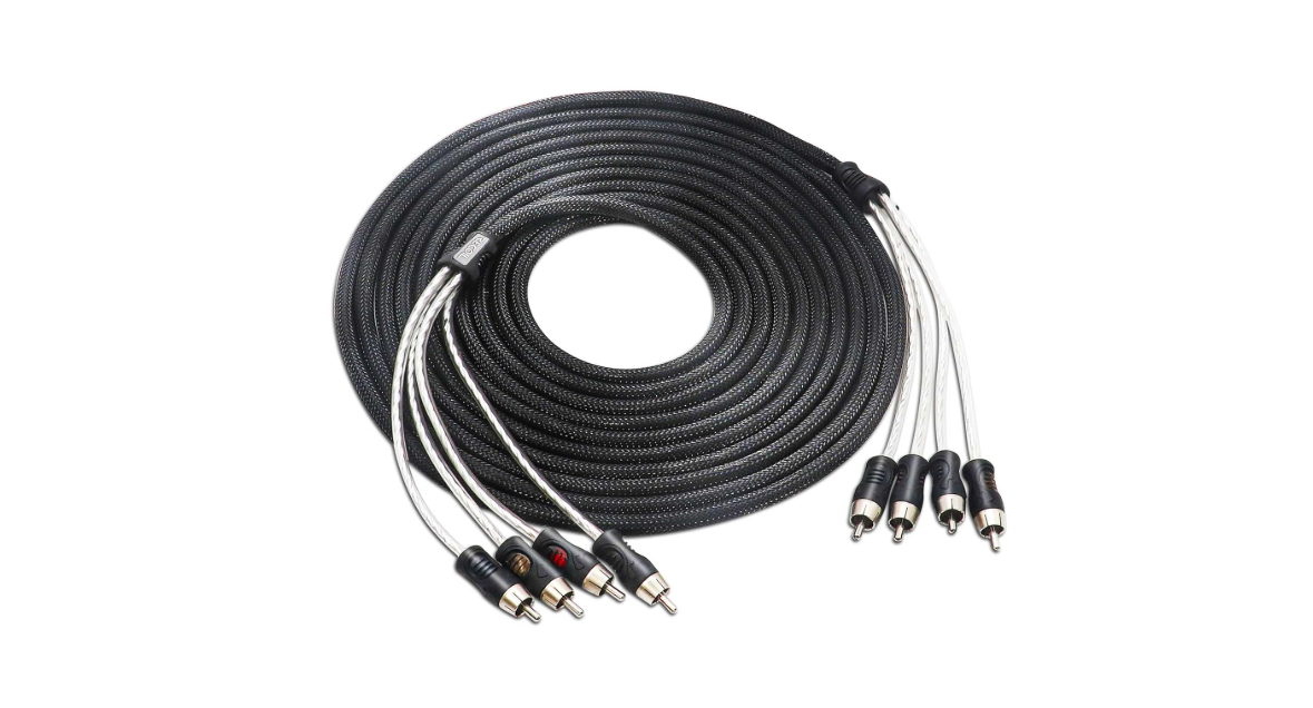 RECOIL P417 Premium 100% Oxygen Free Copper 17ft 4-Channel RCA Audio Interconnects Cable 4X RCA Male to 4X RCA Male Double Shielded with Noise Reduction 