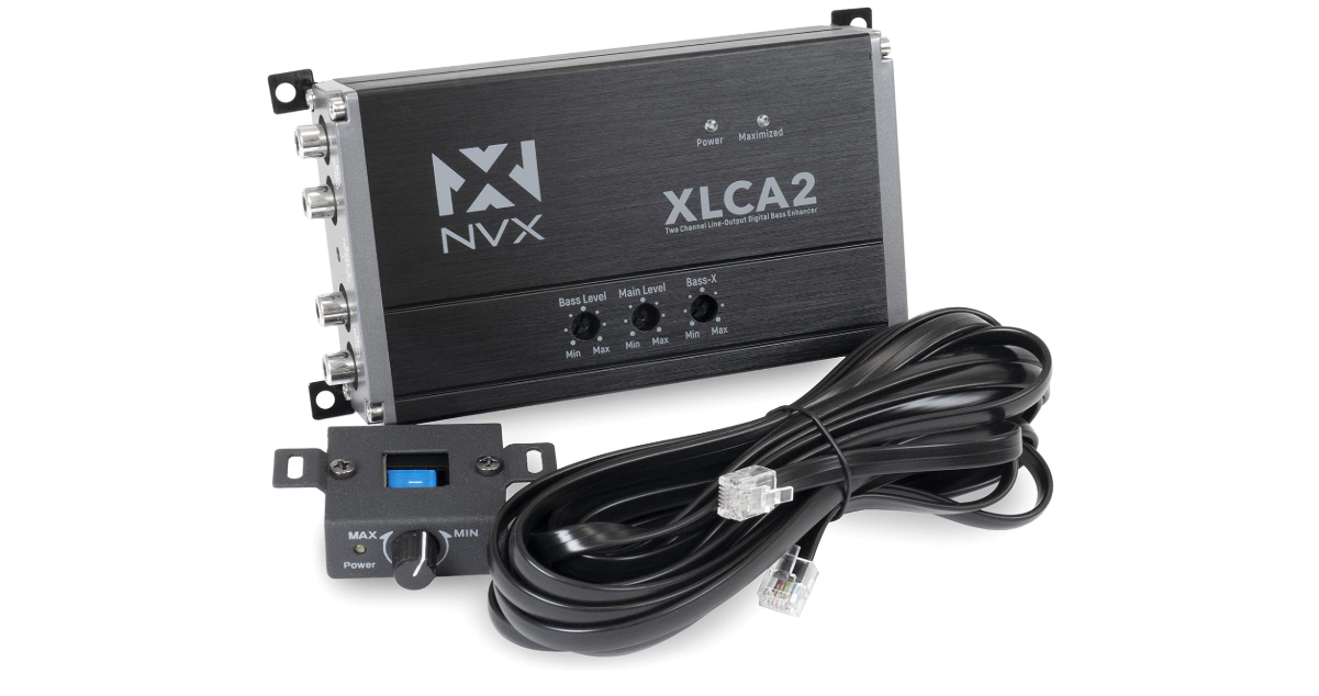 NVX XLCA2 X-Series 2-Channel Line Out Converter Digital Bass Enhancer with xBOOST and Remote Level Control 