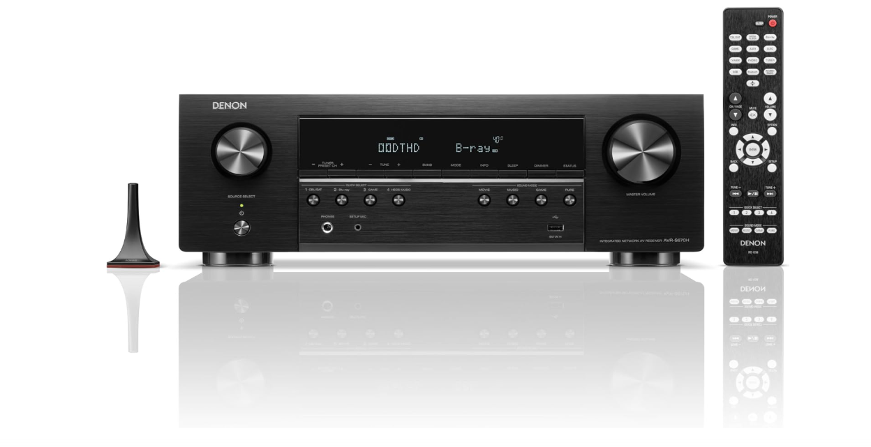 Denon AVR-S670H 5.2 Ch Home Theater Receiver, 8K UHD HDMI Receiver (75W x 5), Streaming via Built-in HEOS Bluetooth & Wi-Fi, Dolby TrueHD, Dolby Pro... 