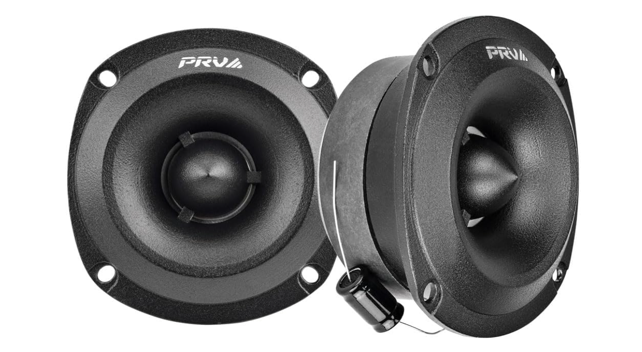 PRV AUDIO Super Tweeters for Car Audio, 3.5 Inch Bullet Tweeter Pair 240 Watts, PRV Tweeter TW350Ti-4 Slim Titanium Bullet PRO Shallow Tweeters Speakers 4... 