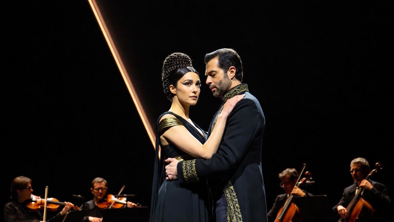 Intimate modern production of the revised version of Samuel Barber’s Antony and Cleopatra opera