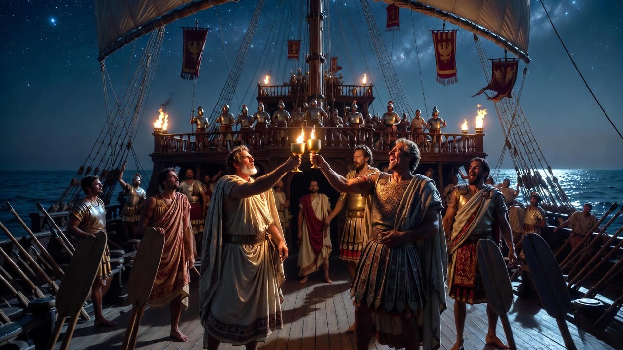 Drunken feast on Pompey’s galley – Antony, Caesar and Lepidus in Shakespeare’s Antony and Cleopatra