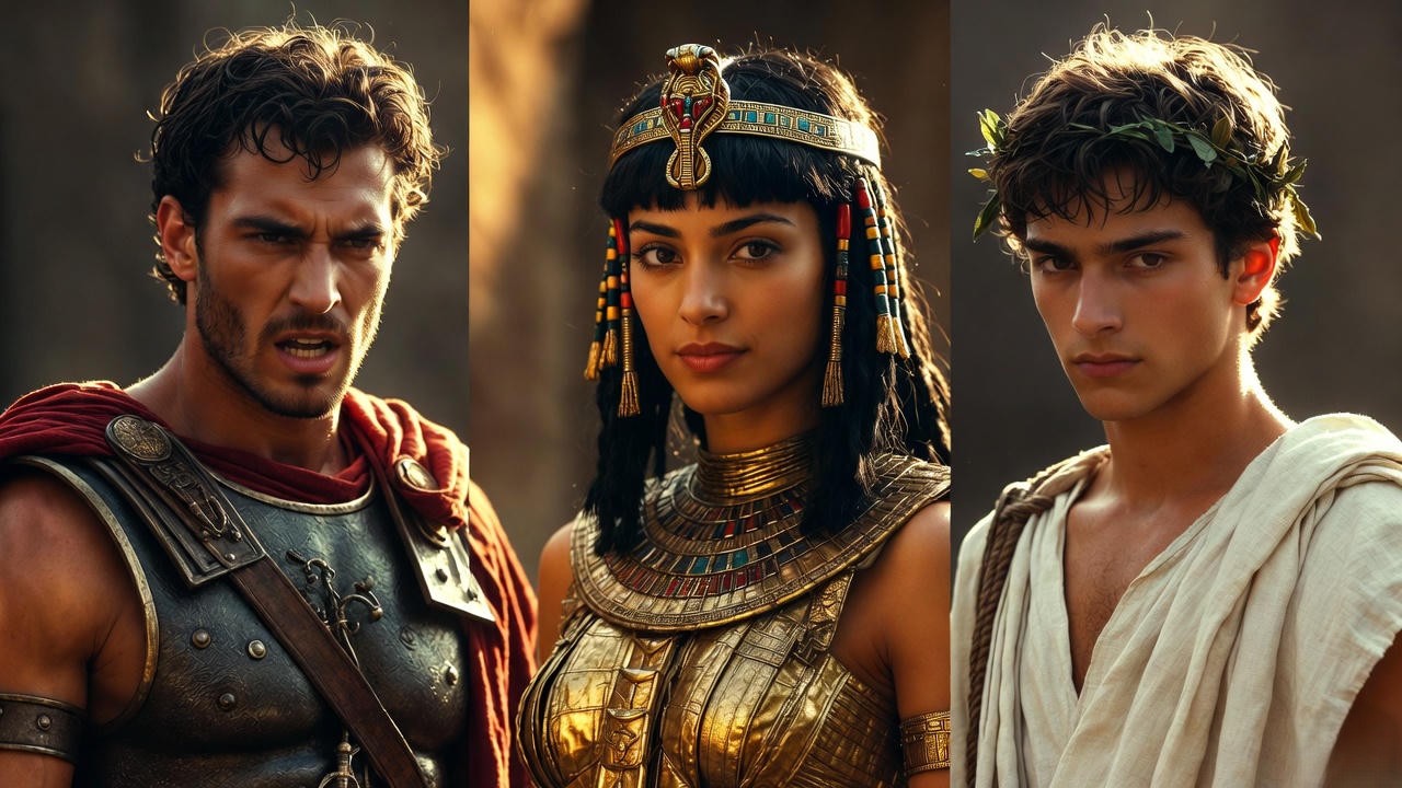 Mark Antony, Cleopatra, and Octavius Caesar – the central love and power triangle in Shakespeare’s Antony and Cleopatra