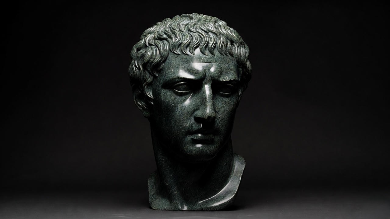 Rare black basalt portrait of Julius Caesar from Roman Egypt, Berlin Museum