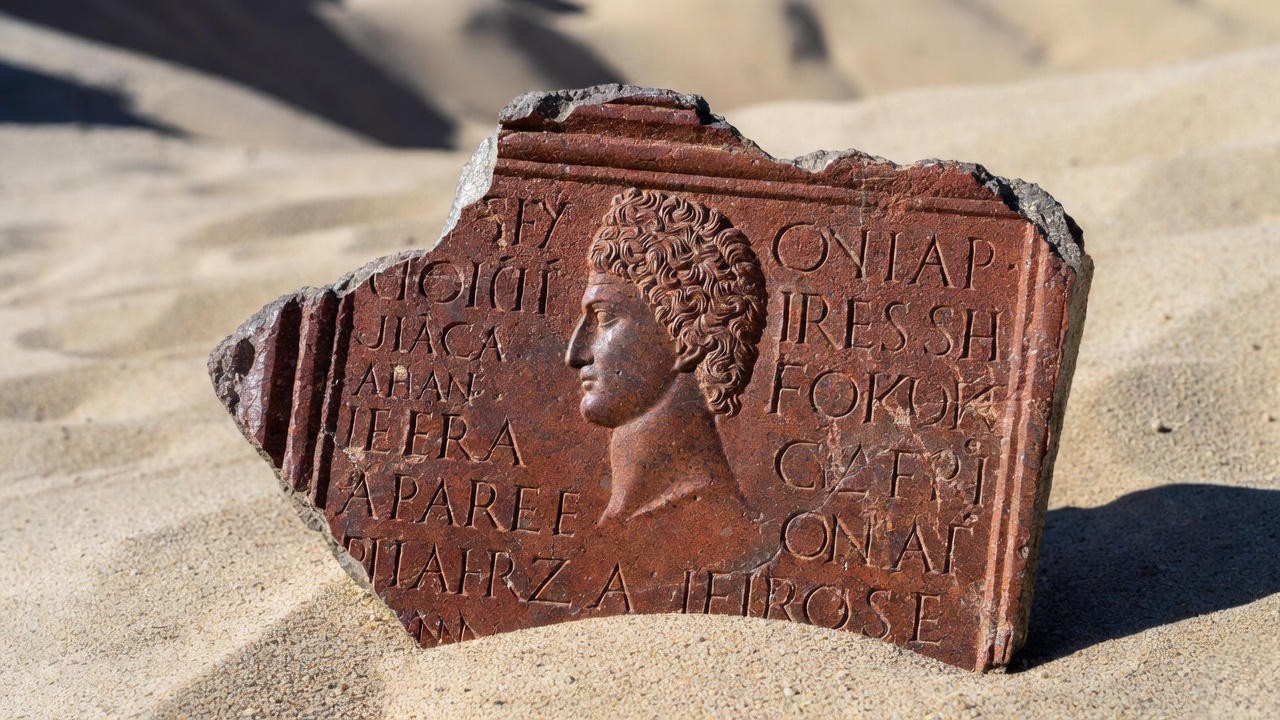 Newly discovered Caesarea Maritima pipestone portrait of Julius Caesar