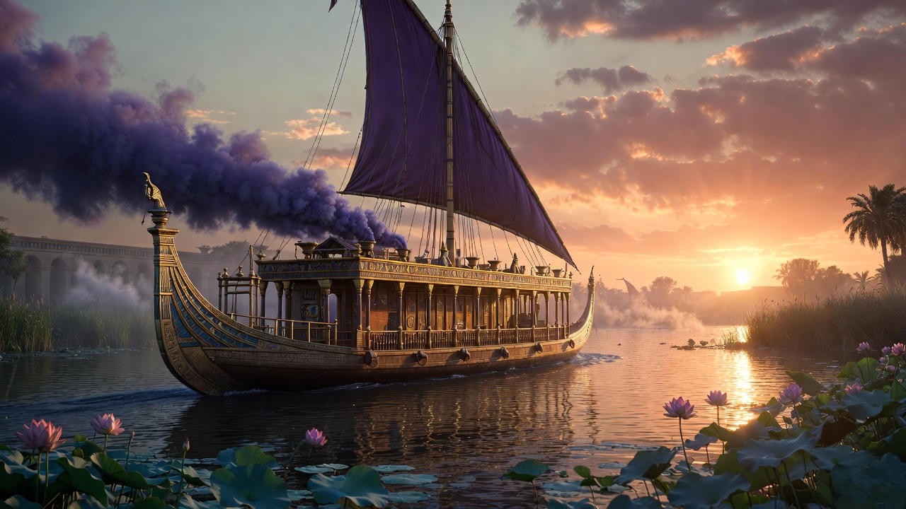 Cleopatra’s lavish barge – Shakespeare’s opposite of stark imagery in Antony and Cleopatra