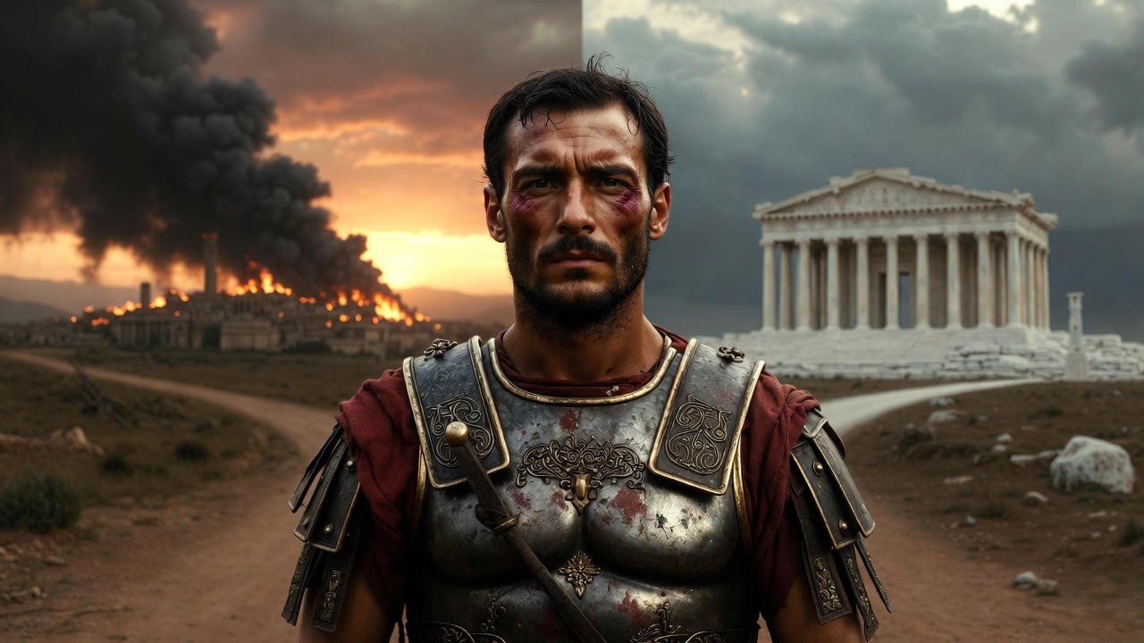 Mark Antony torn between Cleopatra’s Egypt and Octavia’s Rome – the central dilemma of Shakespeare’s play