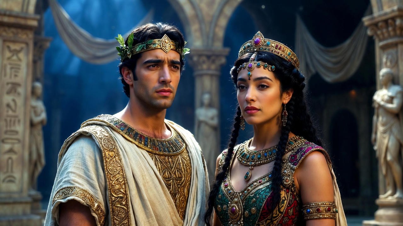 Modern stage production of Shakespeare's Antony and Cleopatra tragic masterpiece.