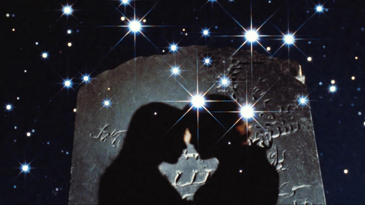 Star-crossed lovers under night sky symbolizing fate and tragedy in Romeo and Juliet book