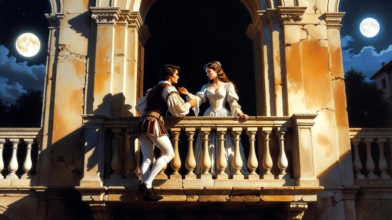 Romeo and Juliet balcony scene illustrating tragic separation in Shakespeare's play