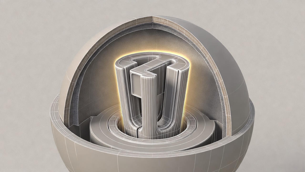 Cutaway view illustrating the asymmetric core inside a high-performance bowling ball like the Harsh Reality.