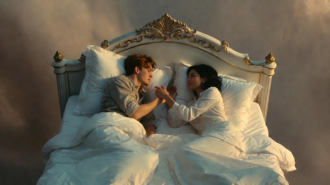 Descending bed wedding-night moment in 2024 Broadway Romeo and Juliet directed by Sam Gold