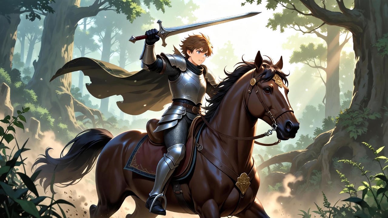 Prince Arn on a heroic quest in the Prince Valiant comic series