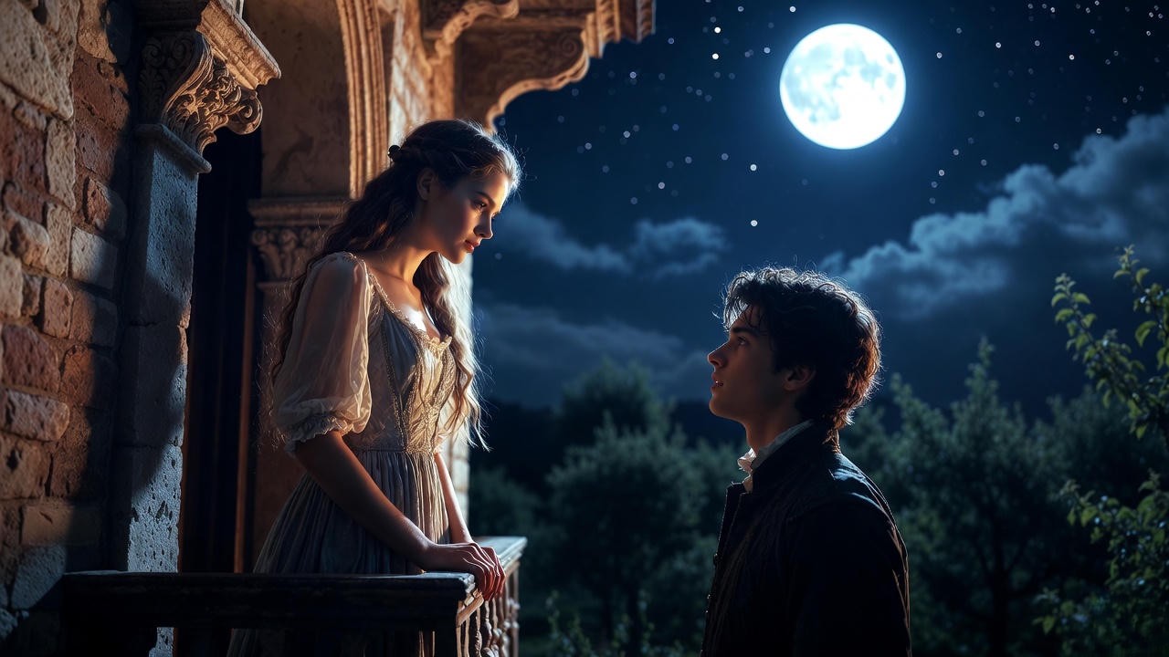 Romeo and Juliet famous balcony scene Act 2 in Shakespeare's tragedy