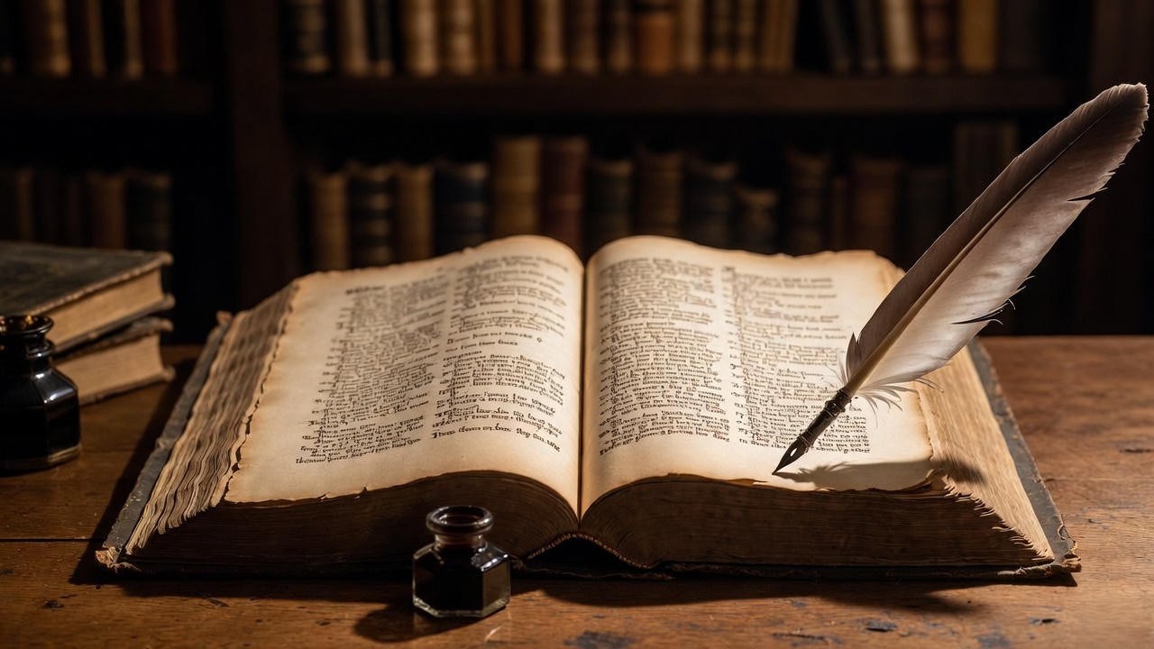 Ancient First Folio page from Shakespeare's Henry V play – historical manuscript for deeper reading