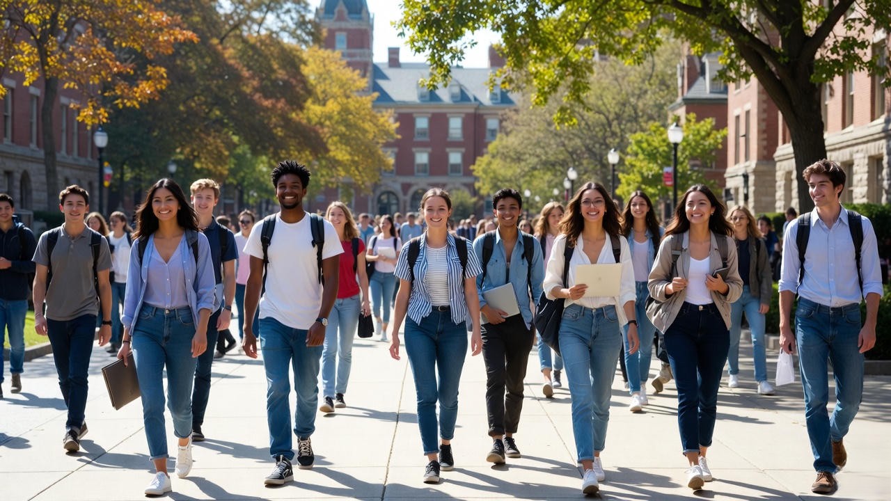 Diverse college students on campus quad eligible for Henry et al v Brown University et al settlement payments