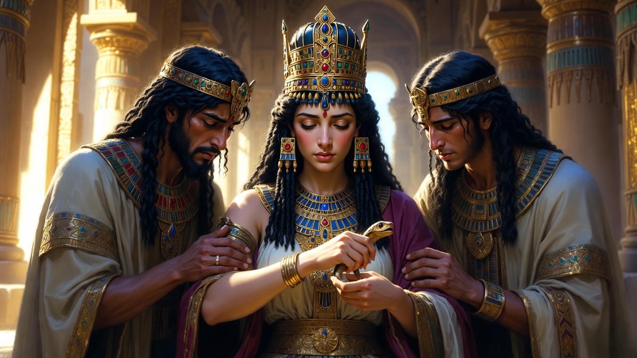 Cleopatra's death by asp in Shakespeare's Antony and Cleopatra tragic finale