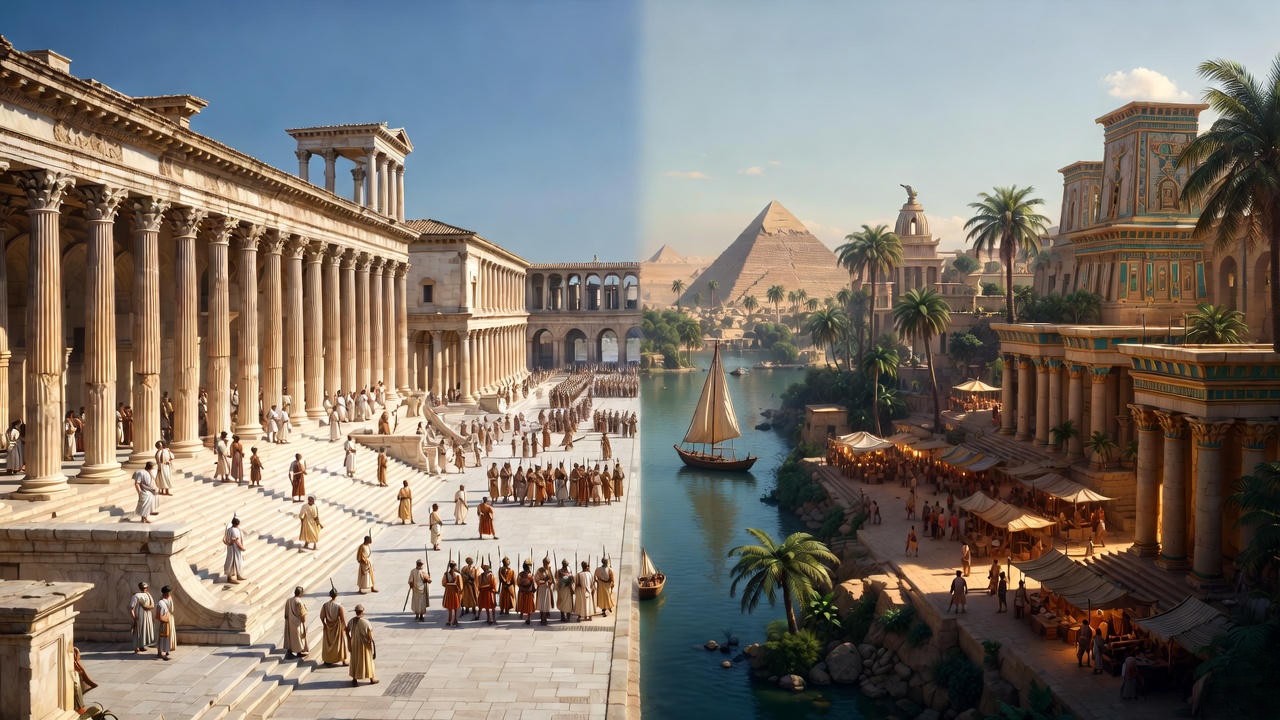 Rome vs Egypt contrast in Shakespeare's Antony and Cleopatra themes of power and passion