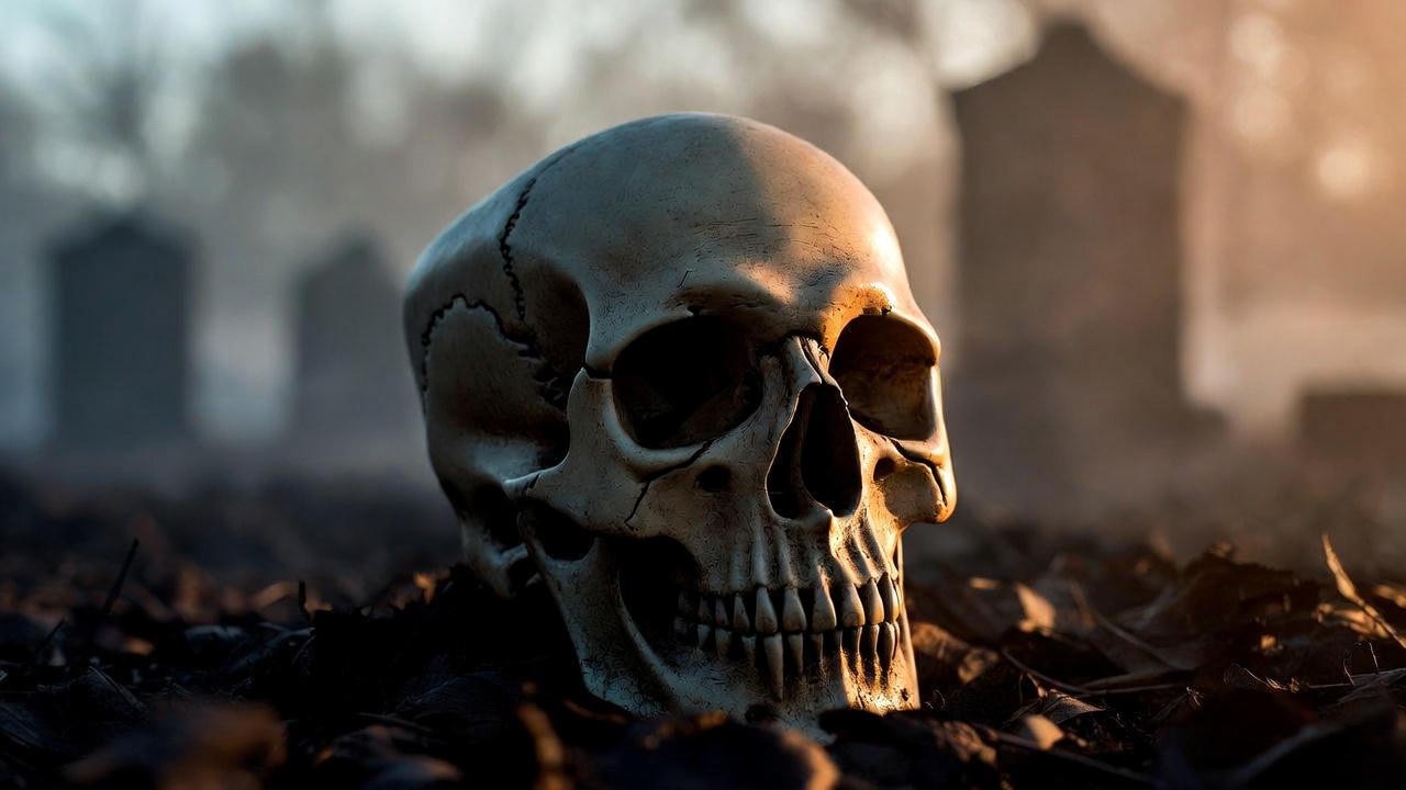 Yorick's skull symbolizing mortality and the transience of life in Shakespeare's Hamlet