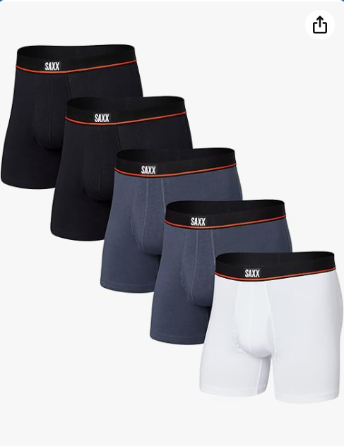 SAXX Underwear Co. Men's Underwear with Pouch Non-Stop Stretch Cotton Boxer Brief Fly 5Pk
