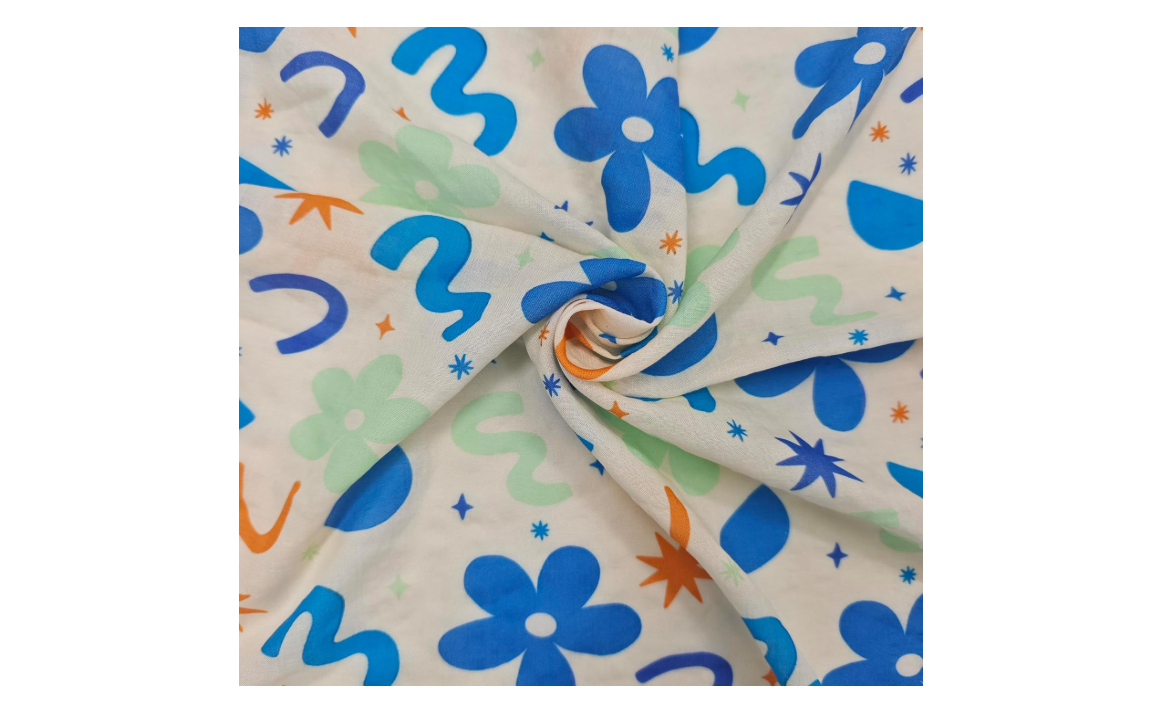 Rayon Blend Cotton Fabric for DIY Clothing Home Textile, Soft Printing Fabric, Multi-Scene Application
