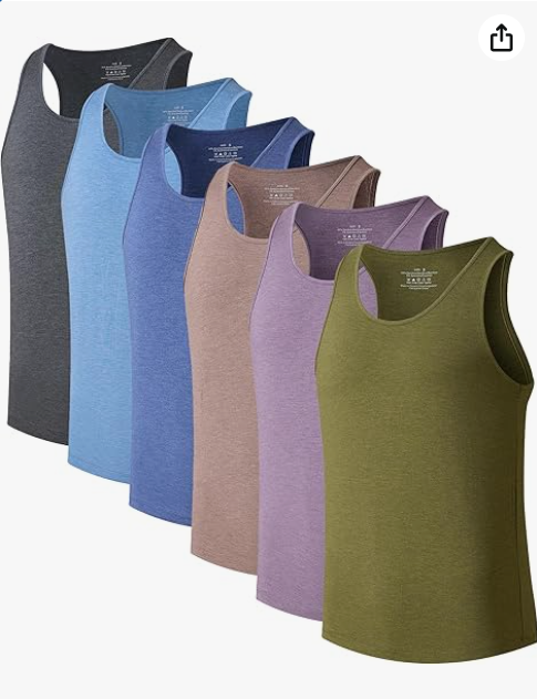 COLORFULLEAF Mens Undershirts Bamboo Rayon Tank Tops Men Crew Neck Stretchy Sleeveless Tank Shirts 3 or 6 Pack
