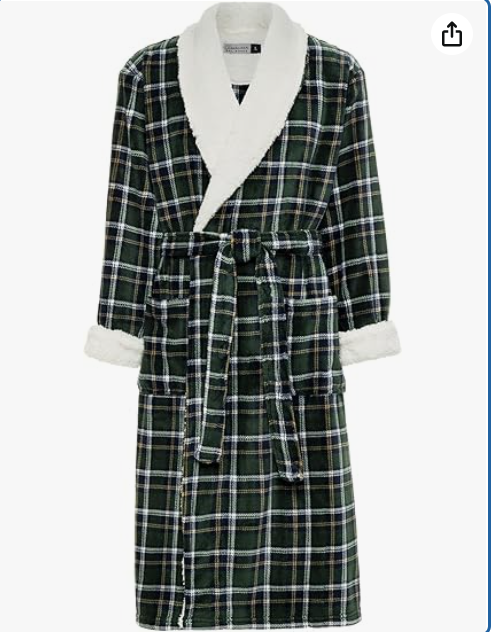 Alexander Del Rossa Men's Plush Sherpa Robe, Warm Bathrobe with Pockets
