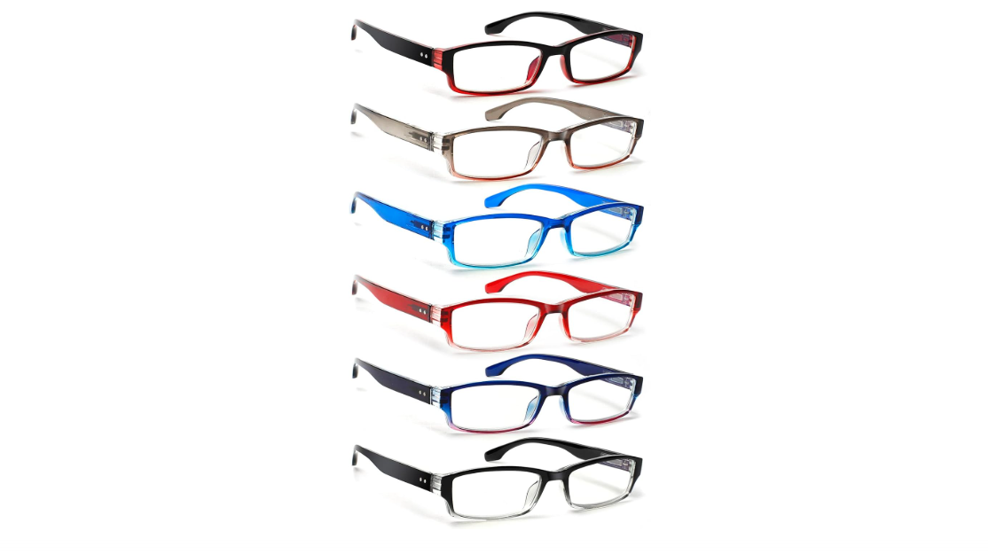NORPERWIS 6 Pack Reading Glasses for Women Men, Blue Light Readers, Anti Glare Computer Eyeglasses with Spring Hinge (Mix Color-1, 2.50, multiplier_x)
