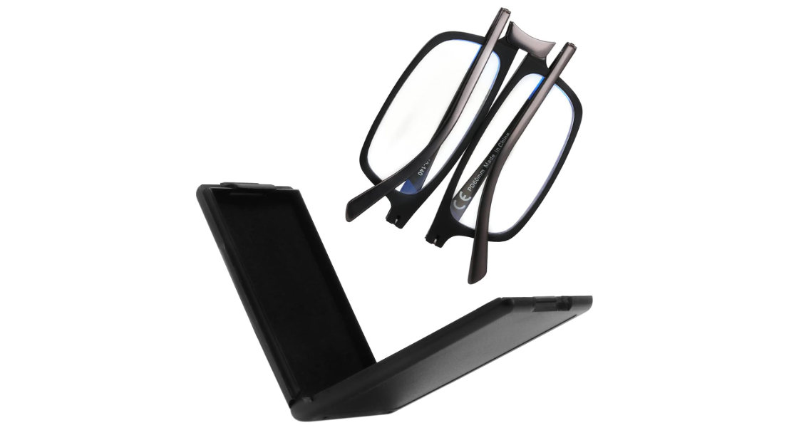 SKYOAK Evolved Folding Reading Glasses For Women Men Blue Light Blocking Anti UV Eyestrain Foldable Portable Compact Readers with Flat Hard Case Pocket...
