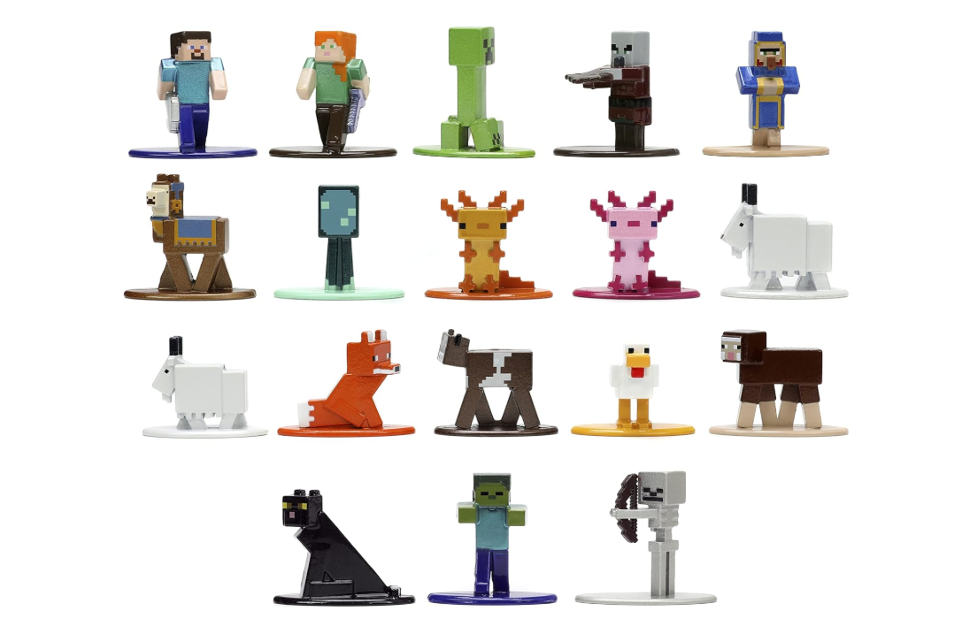 Minecraft Caves and Cliffs 1.65" 18-Pack Series 8 Die-cast Figures, Toys for Kids and Adults
