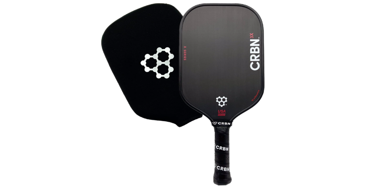 CRBN Pickleball - X Series Power Paddle - Carbon Fiber Pickleball Paddle with Foam Injected Edges for Expanded Sweet Spot
