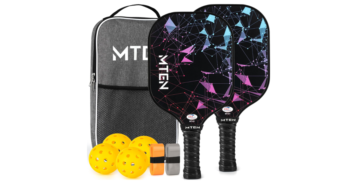 Pickleball Paddles, USAPA Approved Fiberglass Surface Pickleball Set with Pickleball Rackets, Pickleball Paddles Set ​for Men Women
