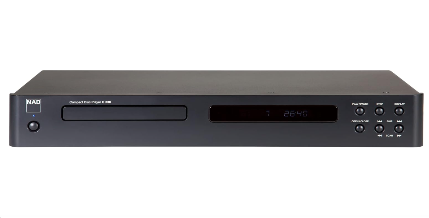 NAD C 538 CD Player - Wolfson 24-bit DAC, CD-R/CD-RW Playback, Optical/Coaxial
