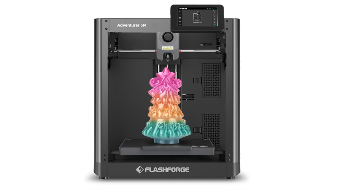 FLASHFORGE Adventurer 5M 3D Printer, 600mm/s High-Speed, 1 Click Fully Auto Leveling, Upgraded Direct extruder Quick Detachable 280°C Nozzle, Dual-Sided PEI...
