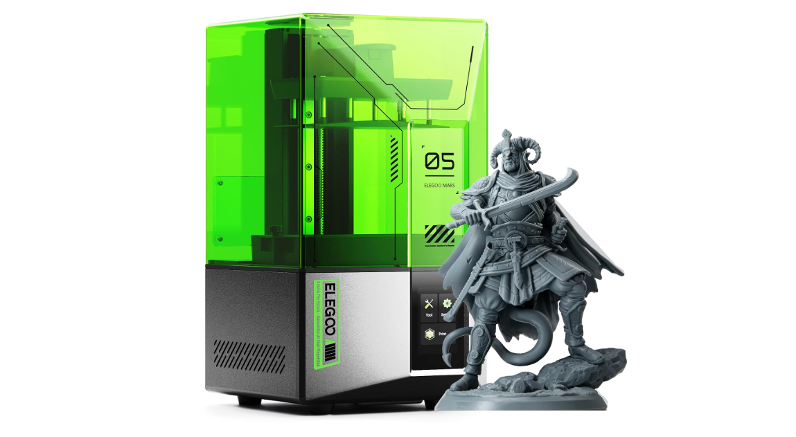 ELEGOO Mars 5 Resin 3D Printer with 4K Mono LCD,Automatic Leveling, Desktop 3D Printer with Printing Size of 5.65 × 3.53 × 5.91 inches
