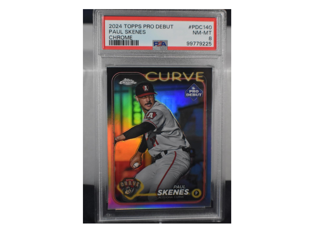 PAUL SKENES 2024 Topps Pro Debut Chrome #PDC-140 Baseball Rookie Card RC PSA Graded NM-Mint 8! Pittsburgh Pirates Altoona Curve
