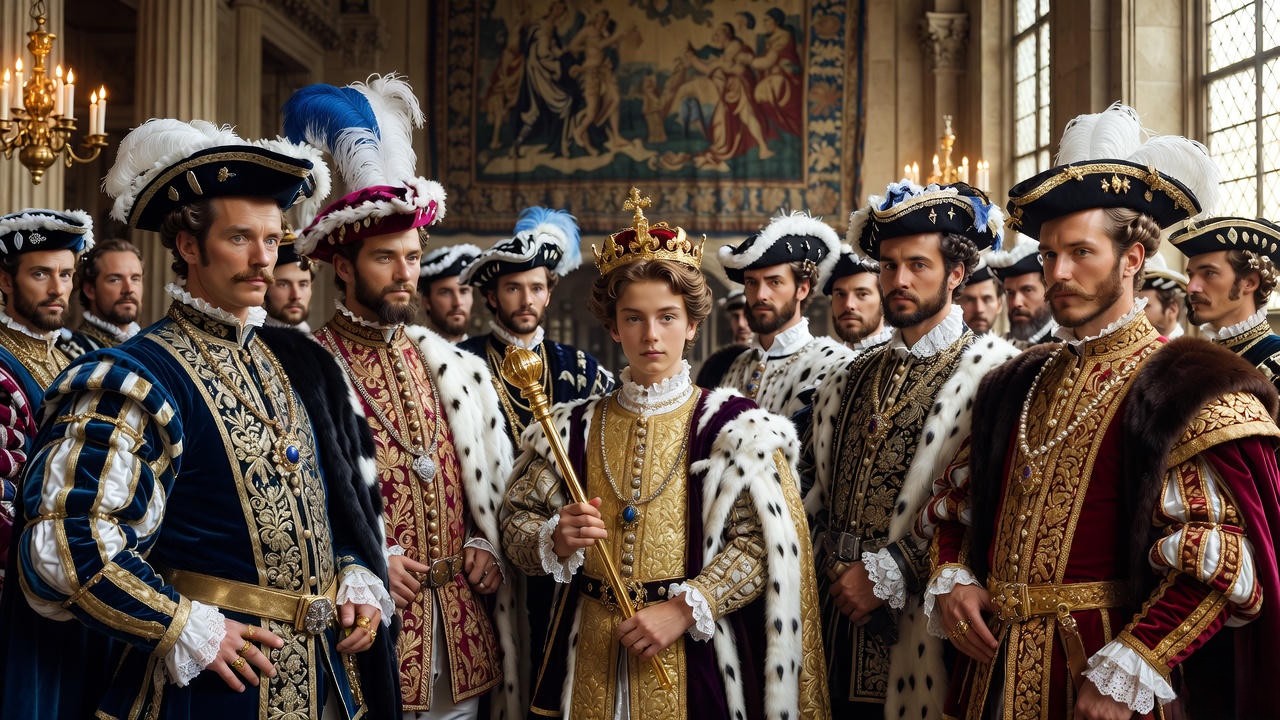 Arrogant French nobles including the Dauphin in Shakespeare's Henry V